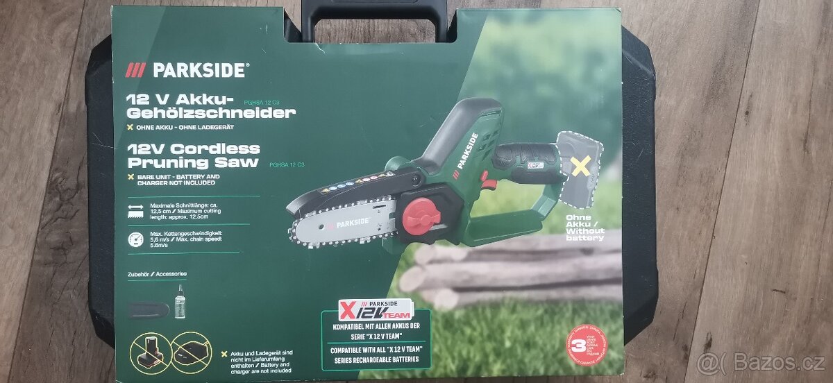 Aku řetězová pila Parkside V12
