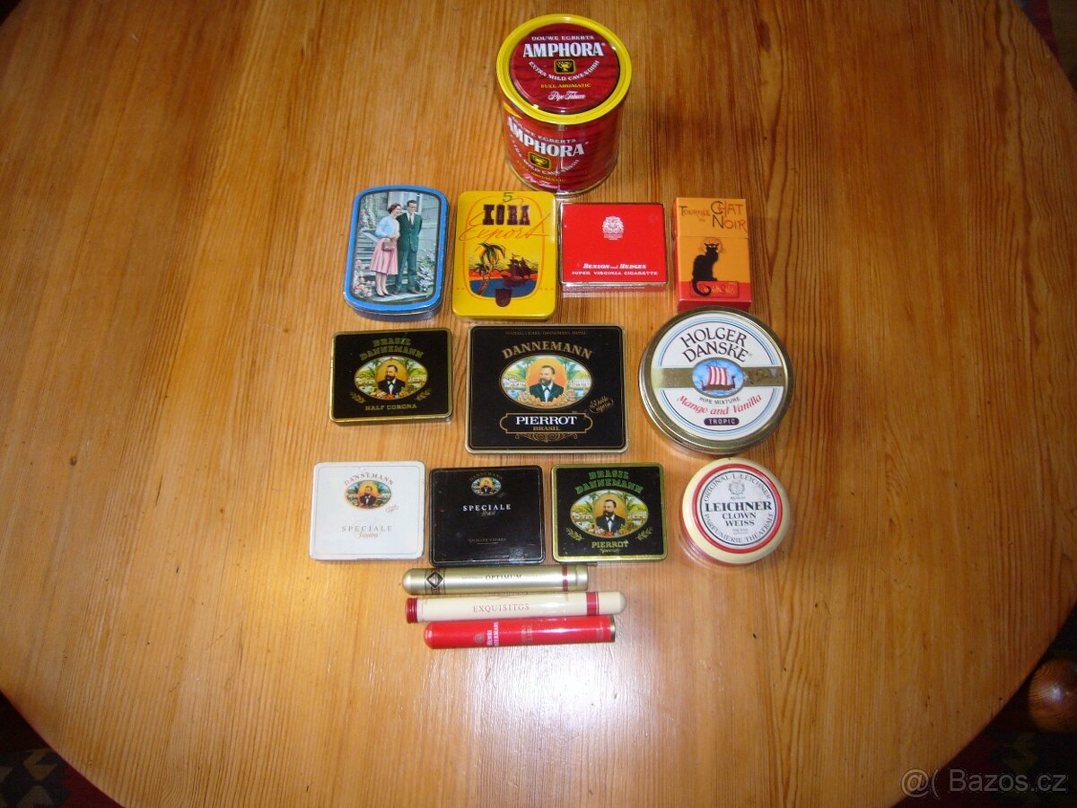 Plechové krabičky od cigaret a tabáku