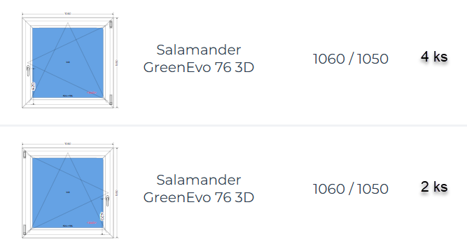 6x plastové okno SALAMANDER