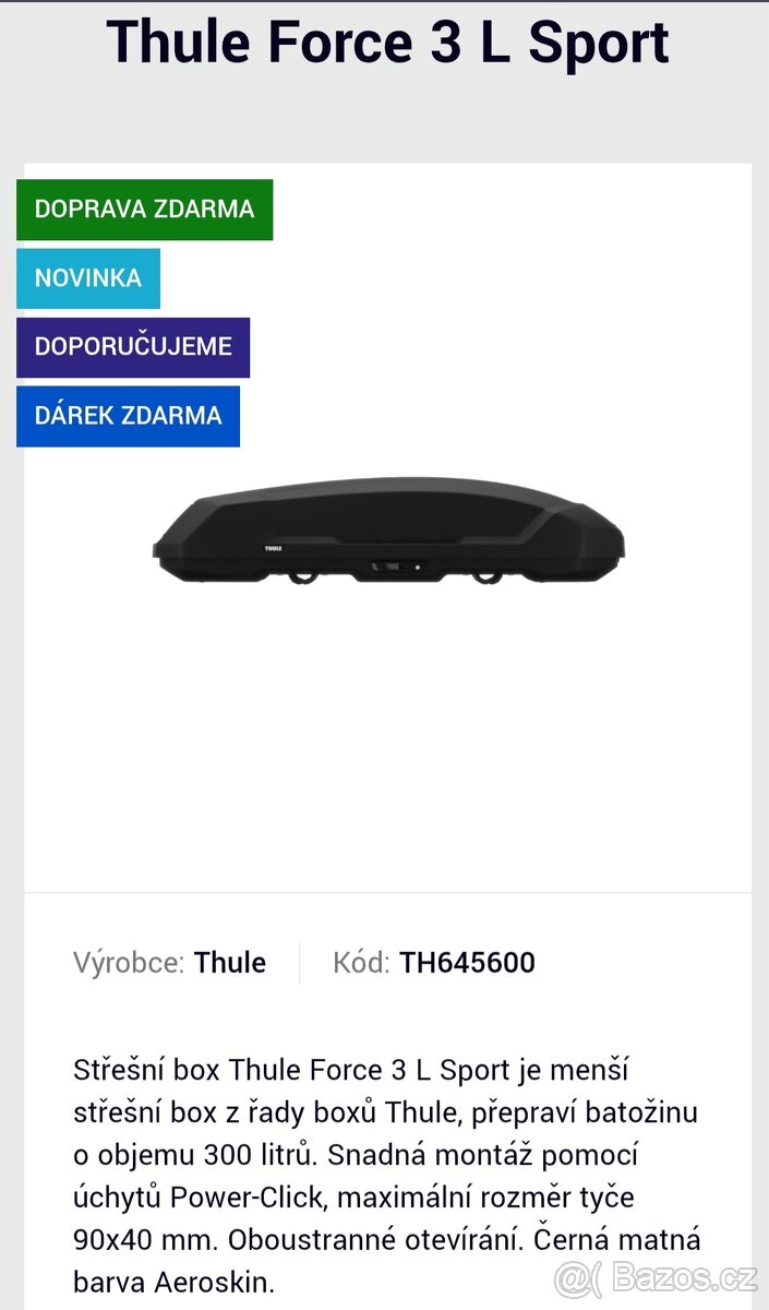 Střešní box Thule Force 3 L Sport