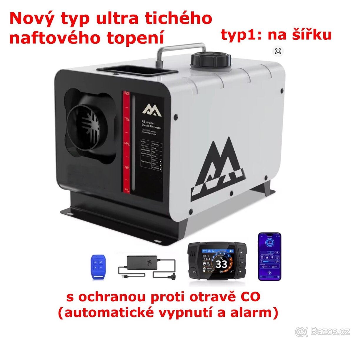 Naftové topení 2026 (Webasto) 8kW 12/24/220V, CZ návod