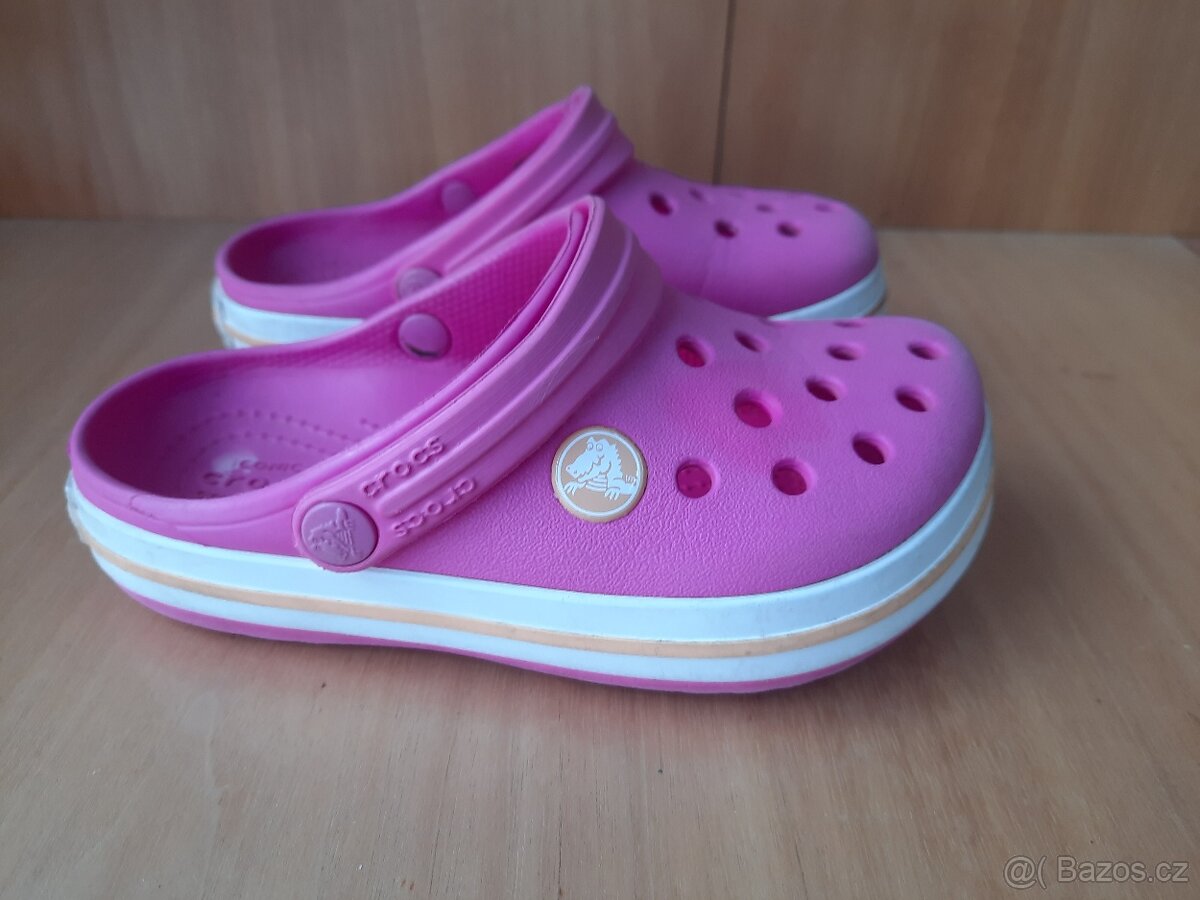 Dětské nazouváky CROCS,růžové,vel.C 10,dívčí