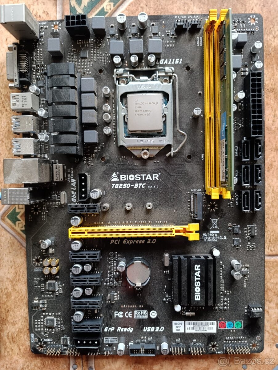 Základní deska + CPU G3900, 4GB RAM