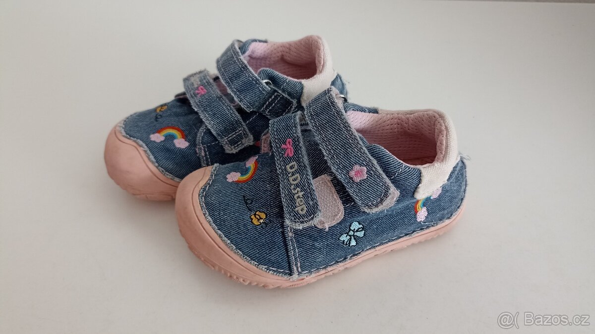 Barefoot plátěné tenisky D.D.step - modré (24)