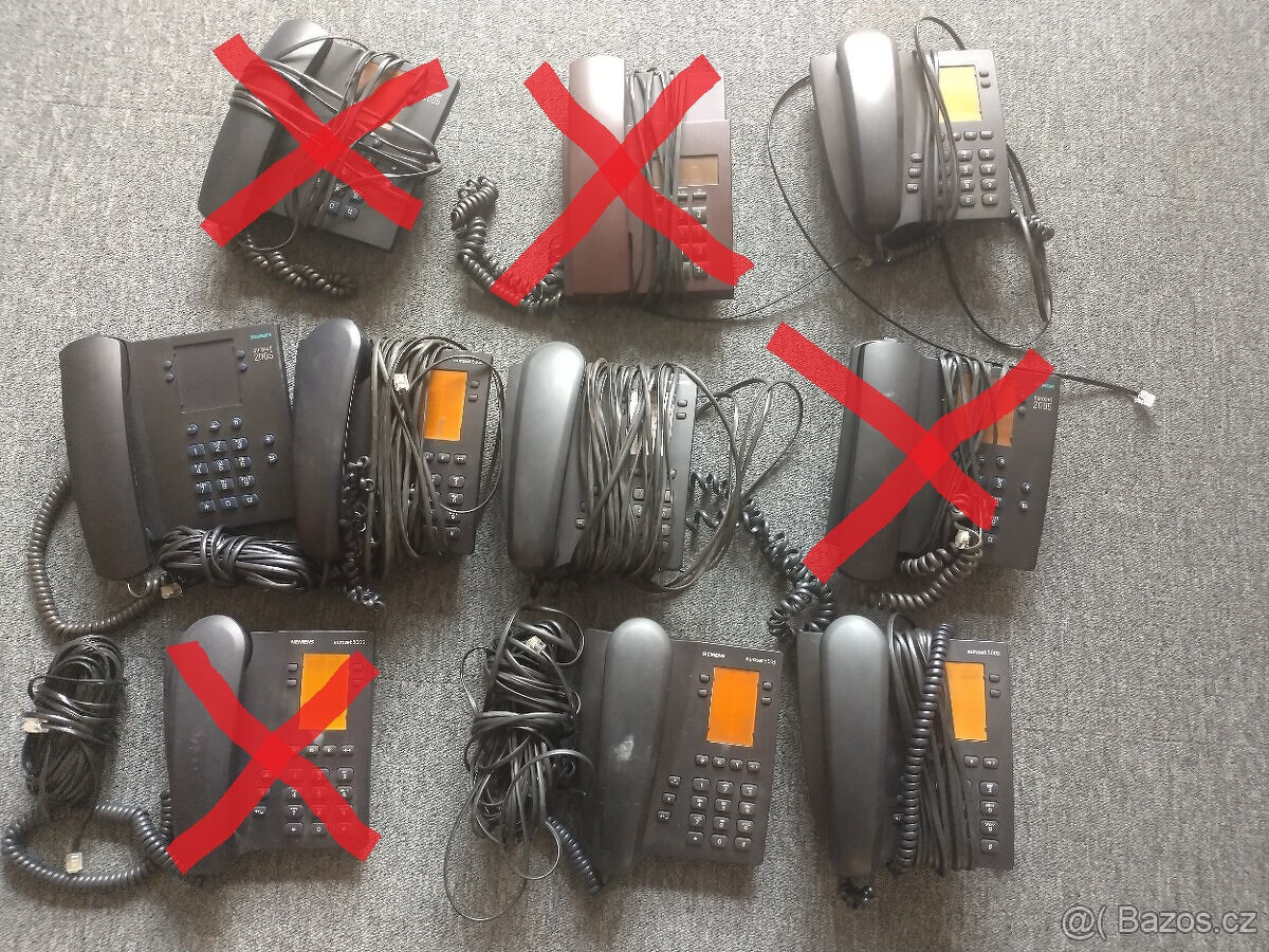 Stolní telefony pro pevnou linku, 6 kusů, možno i jednotliv
