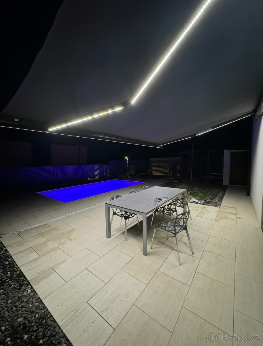 Elektrická markýza 5x3m s led osvětlením