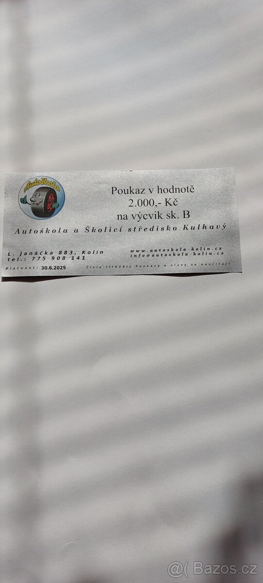 Poukaz v hodnotě 2000 korun