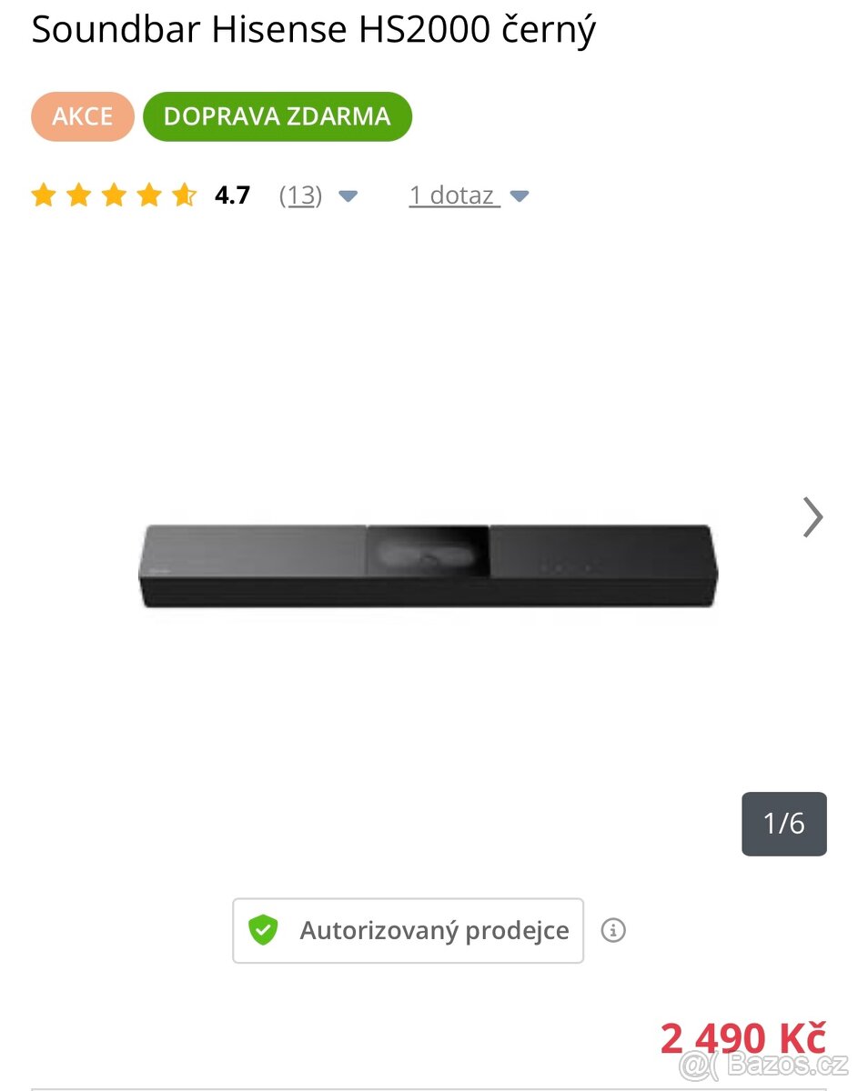 Hissense soundbar 2+1 250w