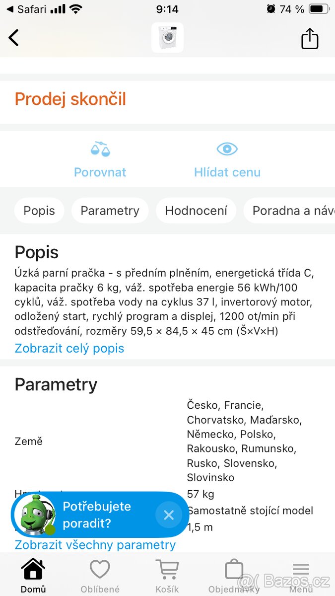 Pračka v záruce