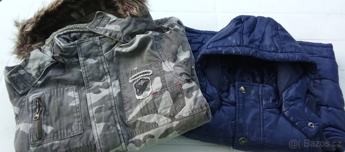 Chlapecká zimní maskáčová bunda a vesta( vel. 122)