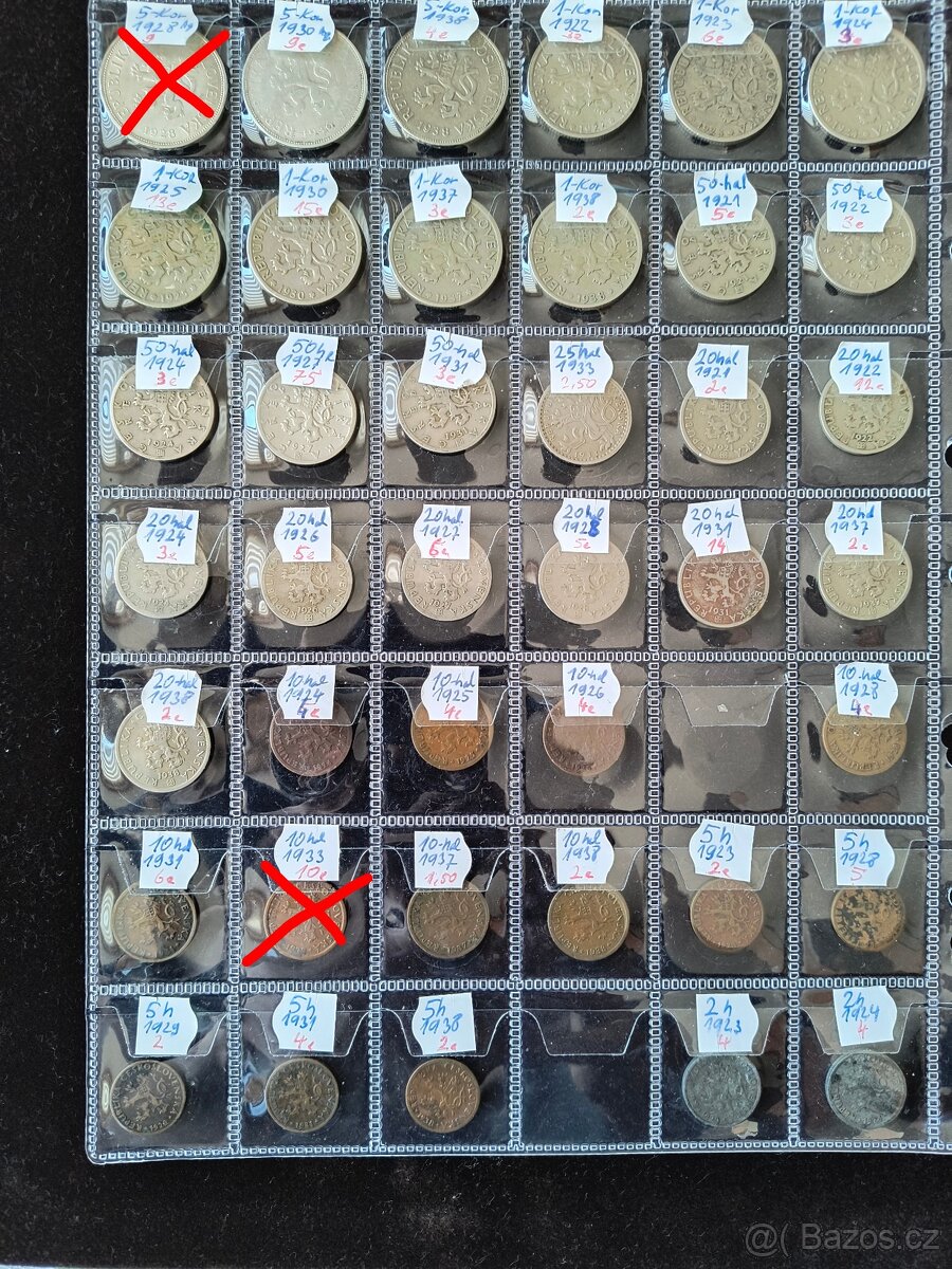 ČESKOSLOVENSKÉ MINCE : PRVÁ REPUBLIKA