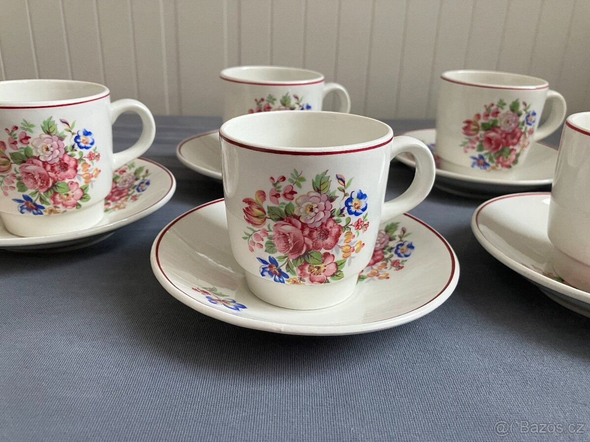 Porcelánový kávový servis, Ditmar Urbach, 6 ks