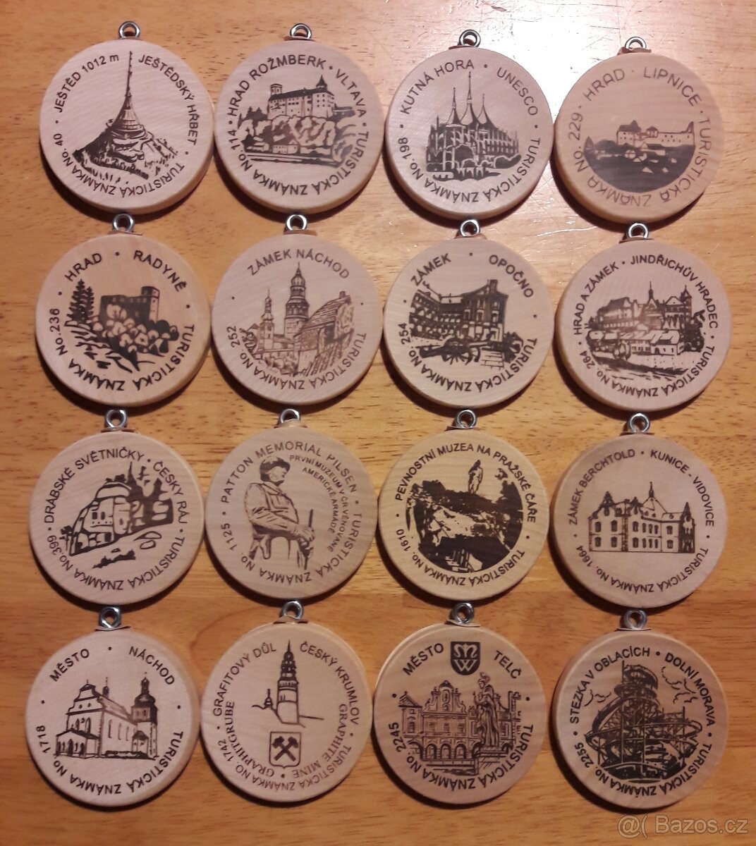 Turistické známky 16ks