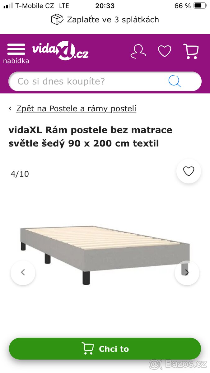 postel čalouněné šedá
