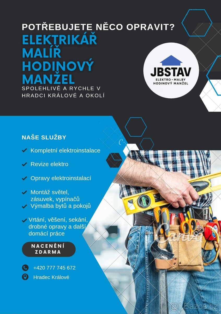 ELEKTRIKÁŘ • MALÍŘ • HODINOVÝ MANŽEL • ZAHRADA