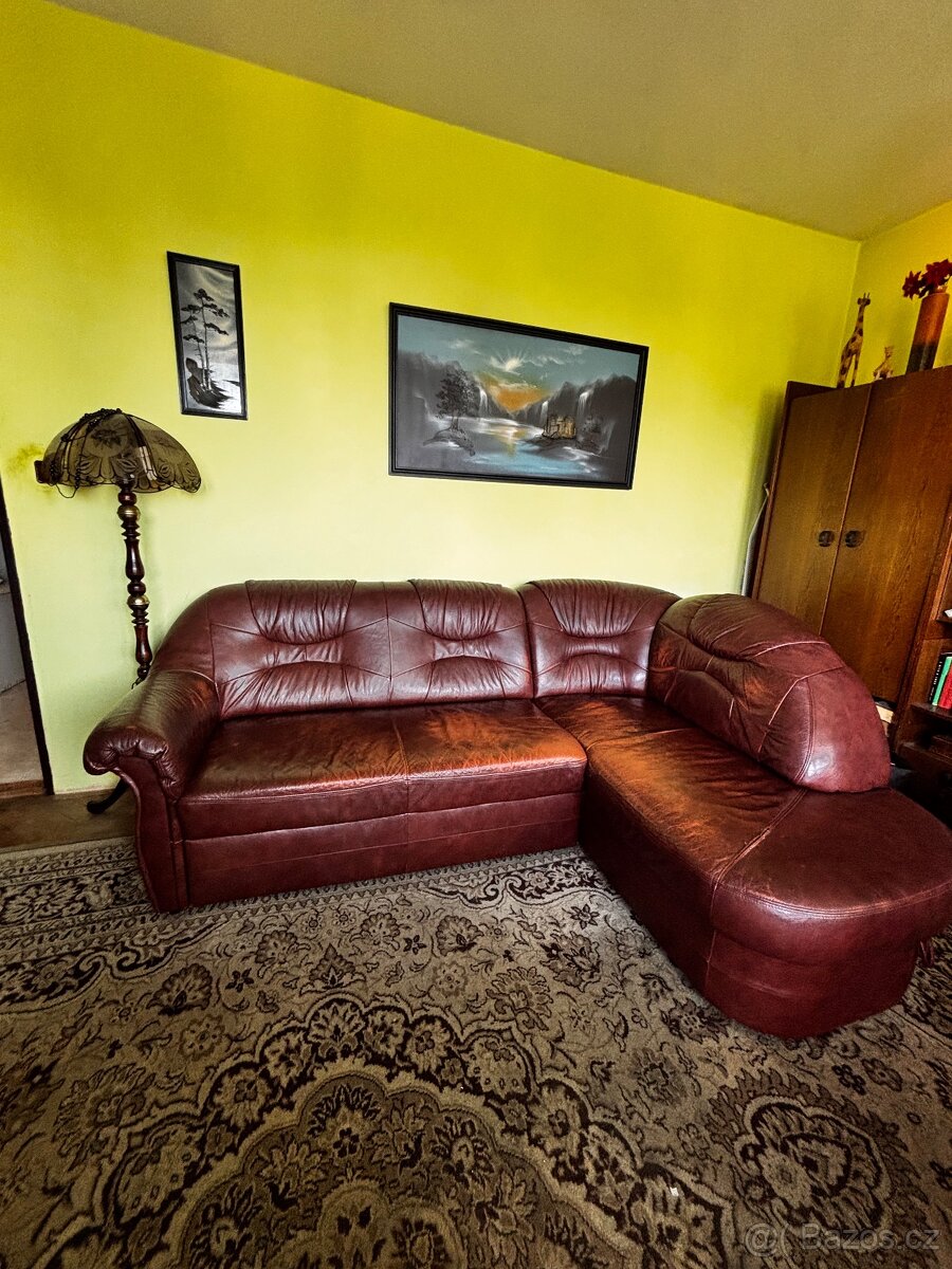 Kožená sedačka do L