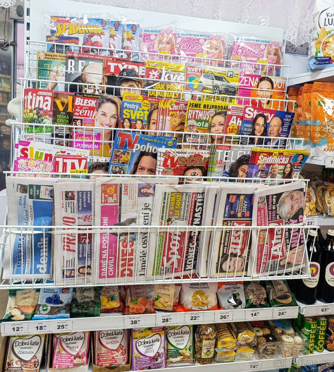 Regál na noviny, tiskopisy