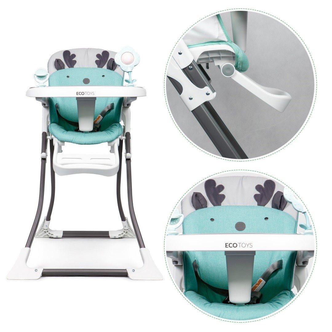 Židle na krmení - tyrkys