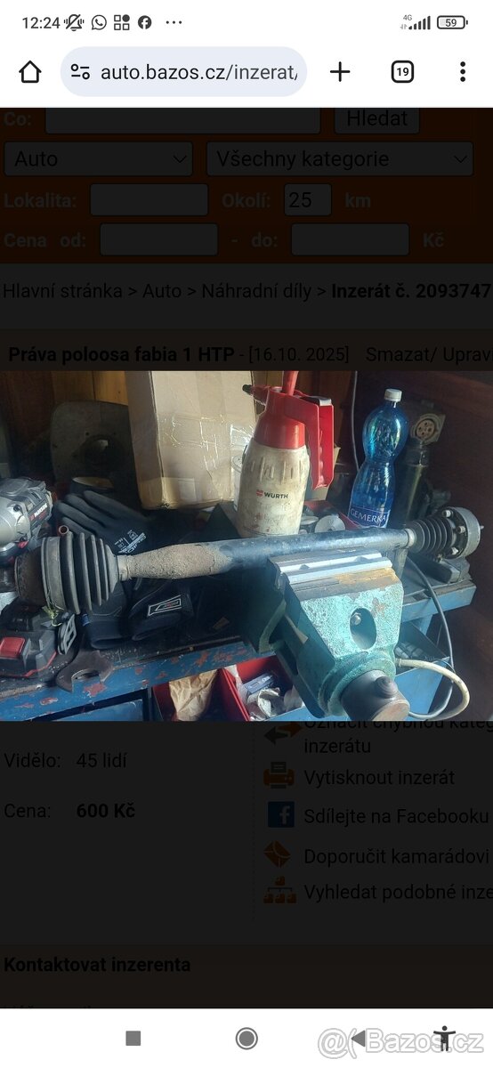 Práva poloosa fabia 1 Htp