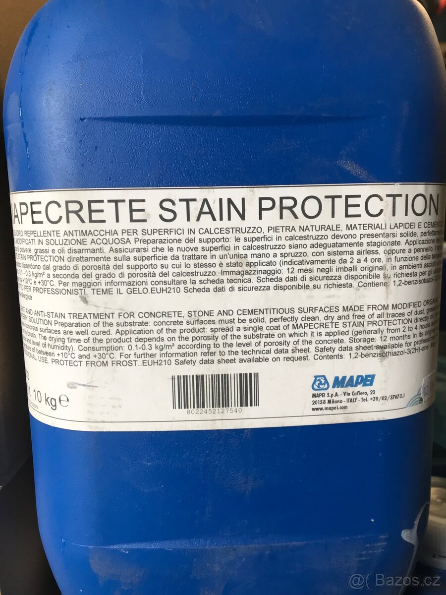 Mapecrete stain protection Mapei
