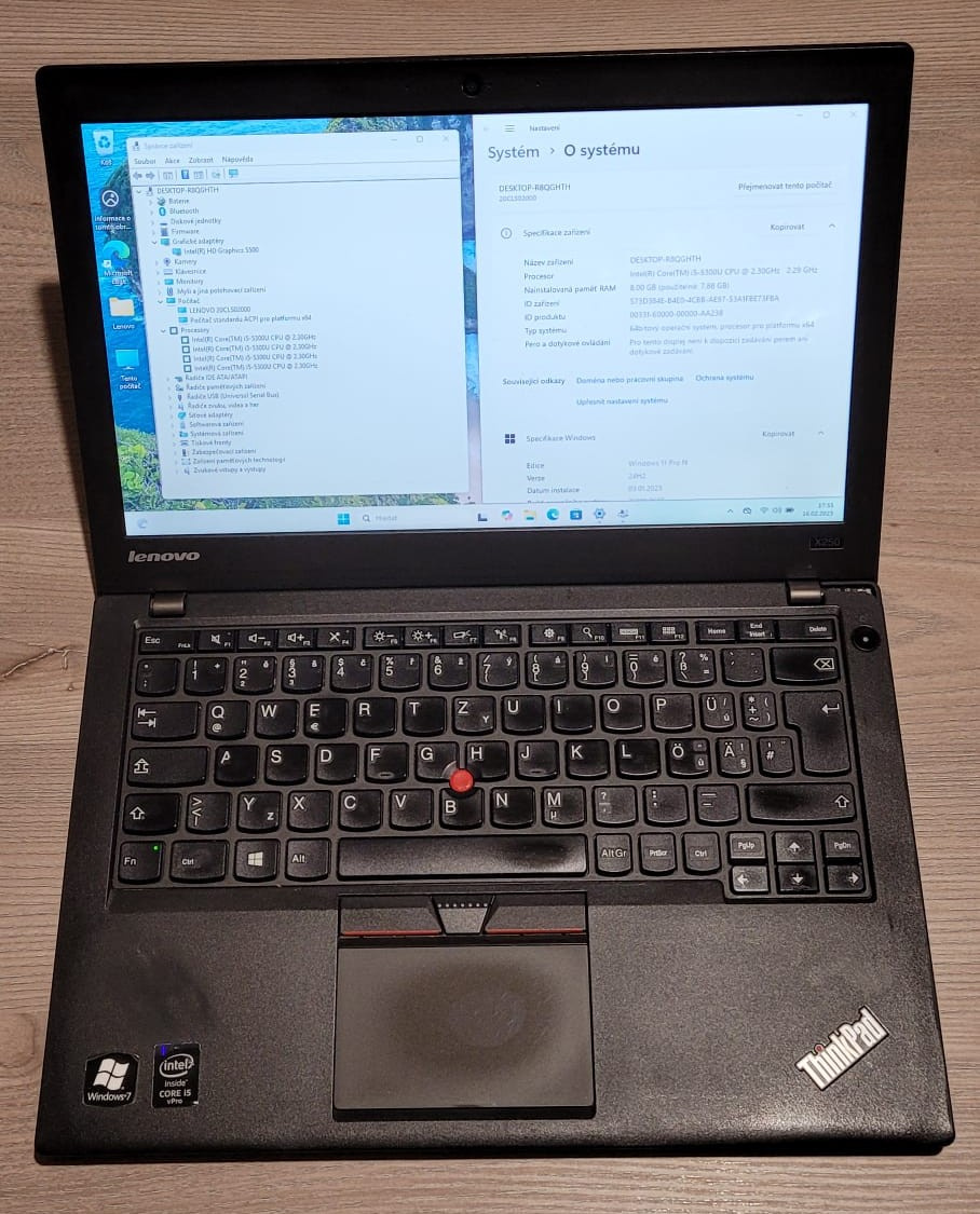 Lenovo, Intel i5-5300u 2x 2,90GHz, 8GB DDR3, 240GB SSD, 1hod