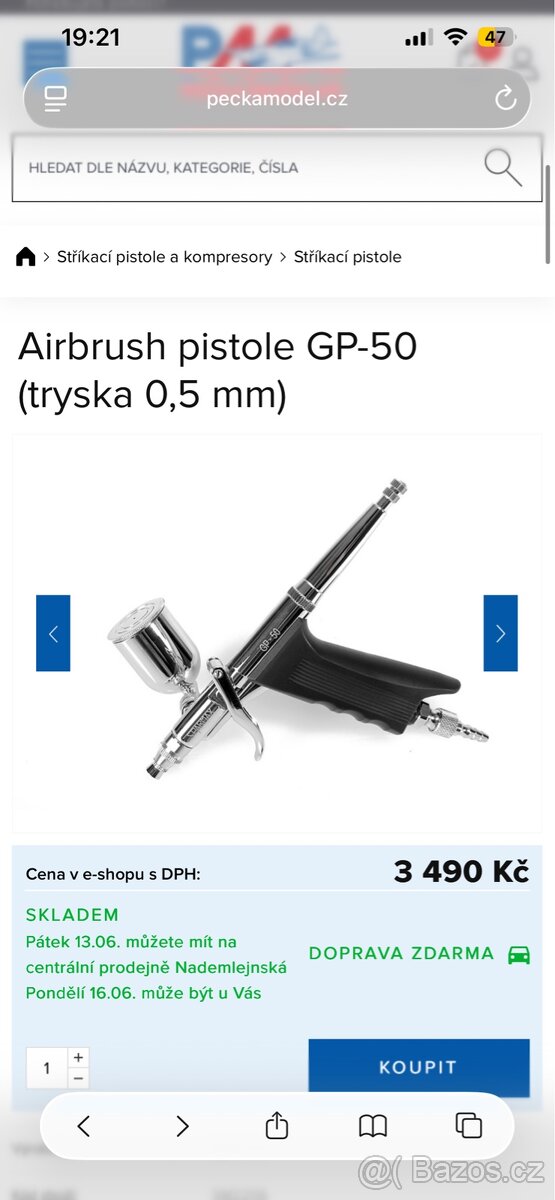 Airbrush pistole Sparmax GP-50 Nový