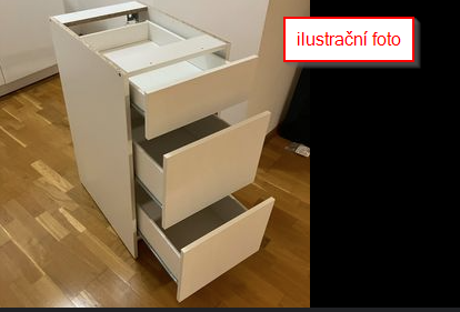 Ikea KNOXHULT kuchyňské skříňky + dřez + šuplíky za odvoz