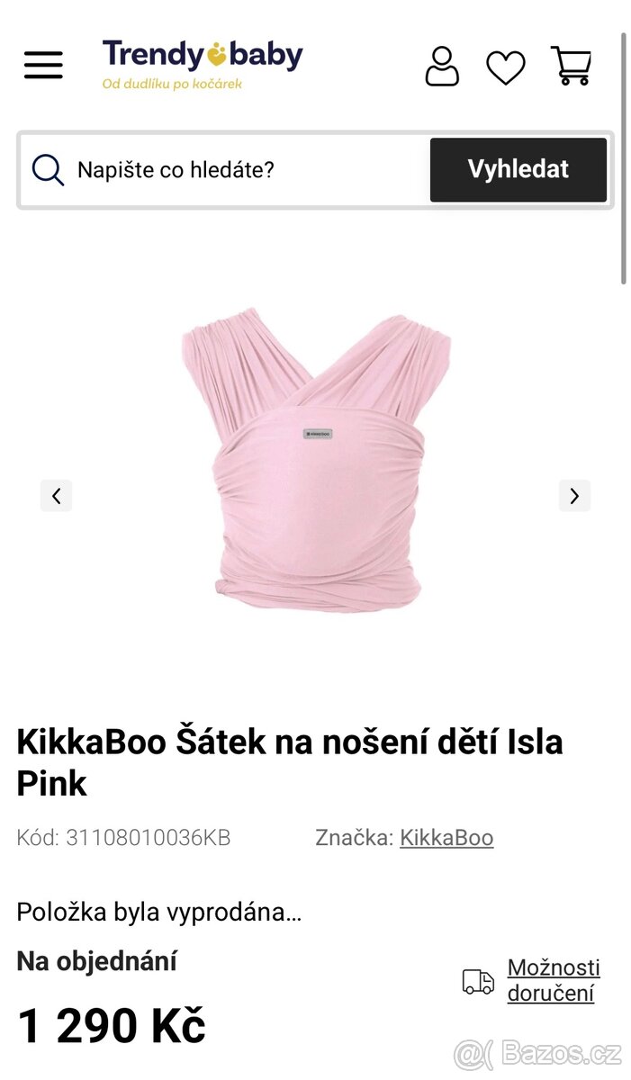 Šátek na nošení dětí KikkaBoo