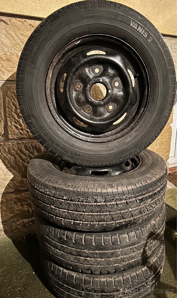 4x letní kola 5,5 mm Barum na dodávku 195/70 R15 C