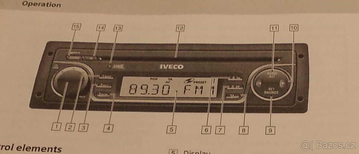IVECO - návod na autorádio CD + MP3