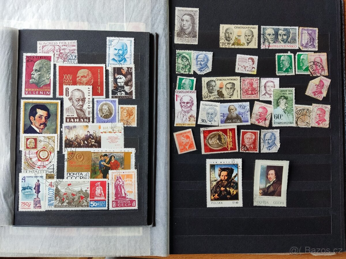 Poštovní známky viz foto dvě alba