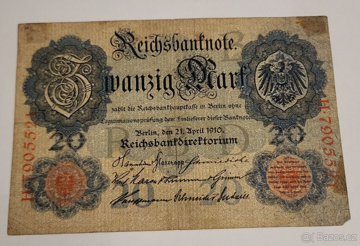 20 marek z roku 1910 , Německo