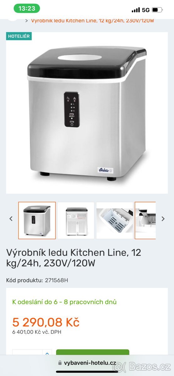 Výrobník ledu piv cena 11.000,-Kč