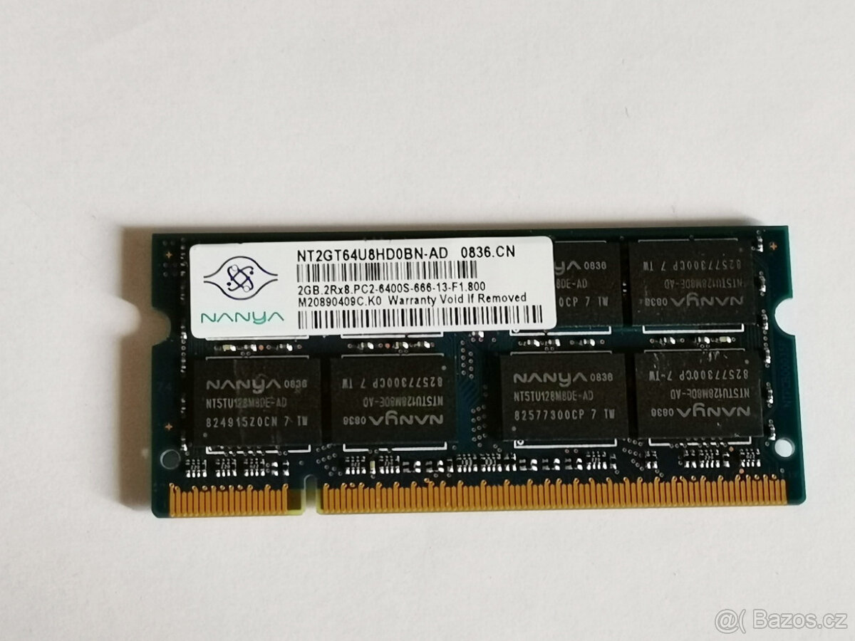 2GB RAM SODIMM DDR2-800 NANYA paměť pro notebook