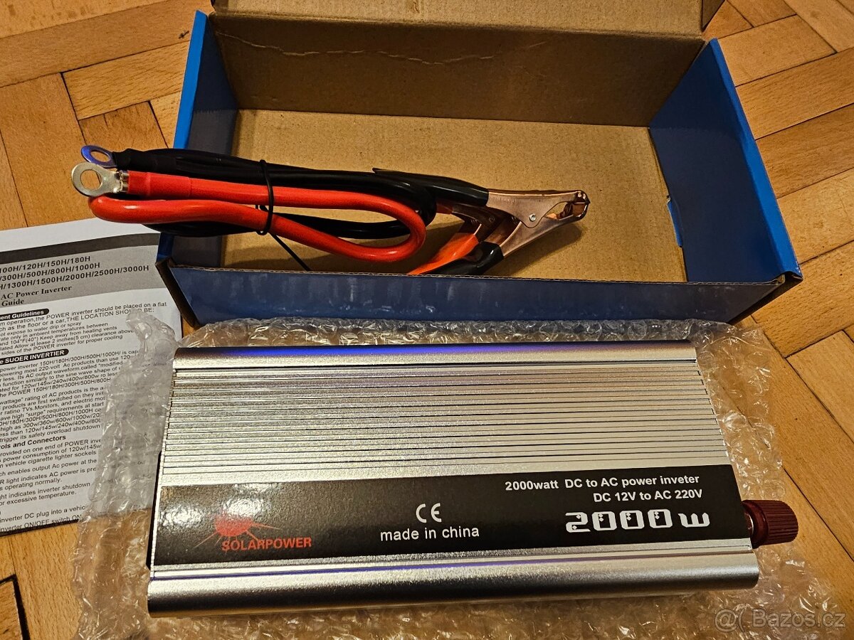 měnič 12V 2000W DC-AC modifikovaná sinusovka, nový