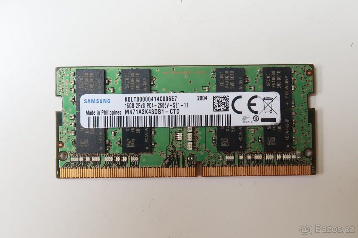 16 GB RAM SO-DIMM SAMSUNG PC4-2666V (pro notebooky)