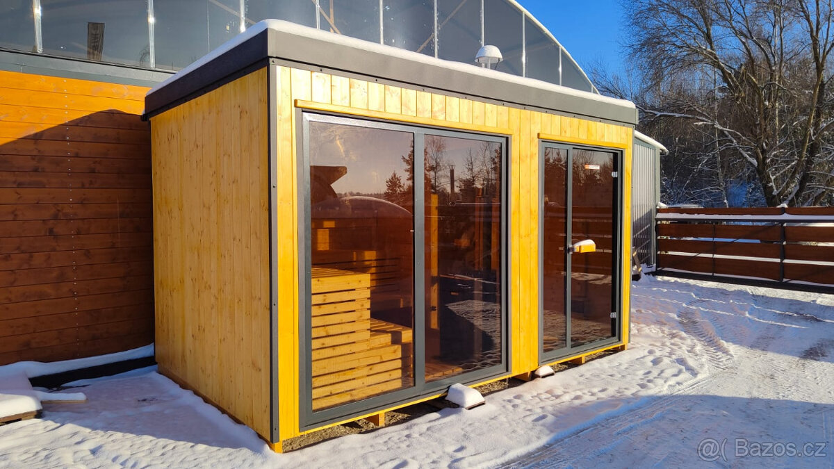 Finská venkovní sauna-Saunový domek s odpočívárnou