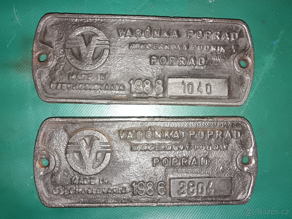 Staré litinové štítky: VAGONKA POPRAD