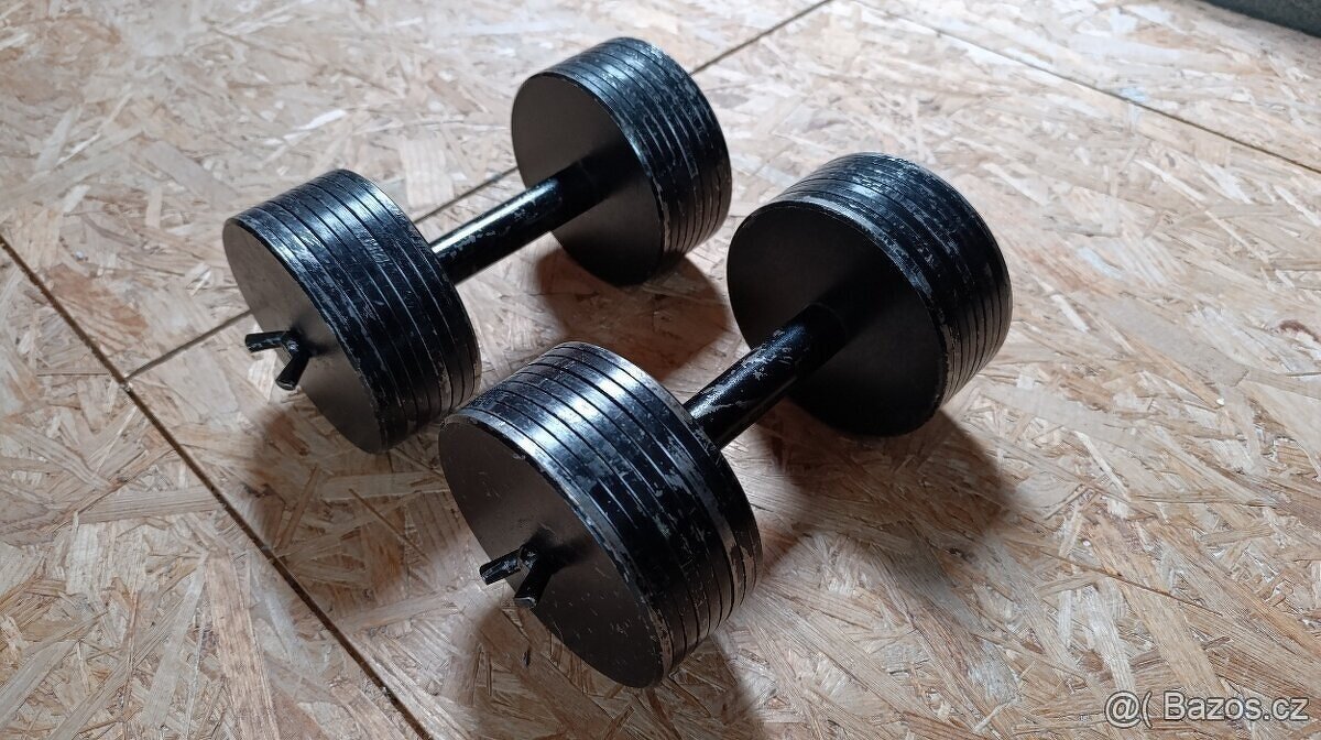 Posilovací lavice + 2x skládací jednoruční činky (TOP)