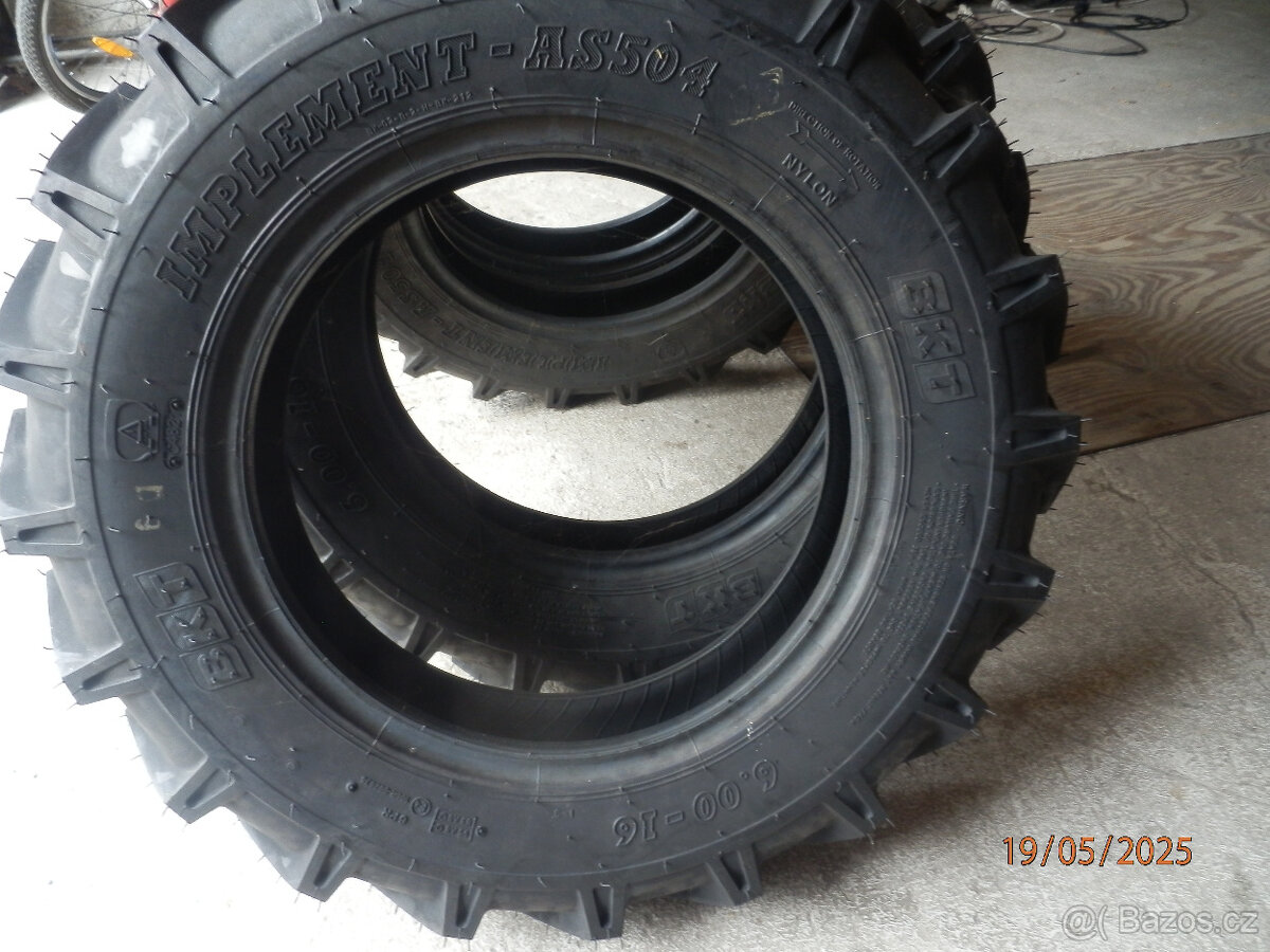 Pneu na malotraktor 6,00 x 16 NOVÉ
