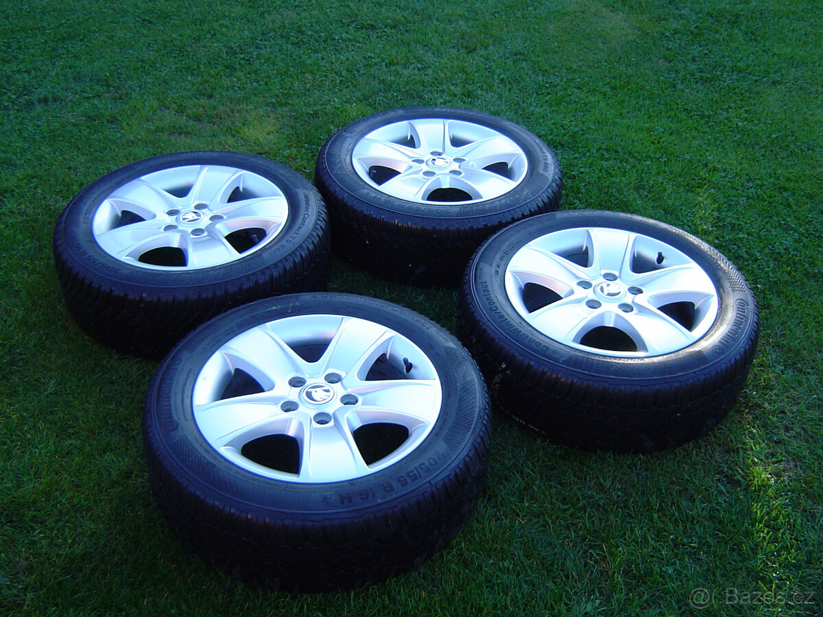 4X ZIMNÍ HLINÍKOVÁ KOLA ŠKODA OCTAVIA III,II 205/55 R16 .TOP
