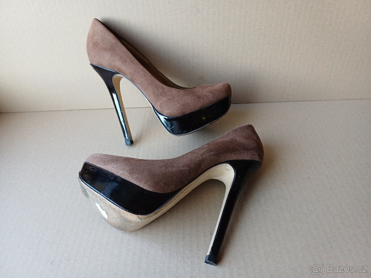 Hnědé lodičky na platformě vel.37