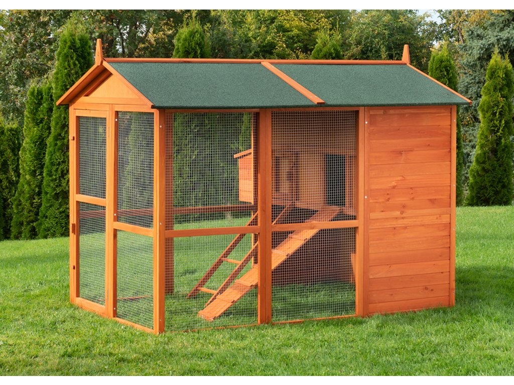 Kurník pro slepice s výběhem až pro 8 slepic  KK15XL