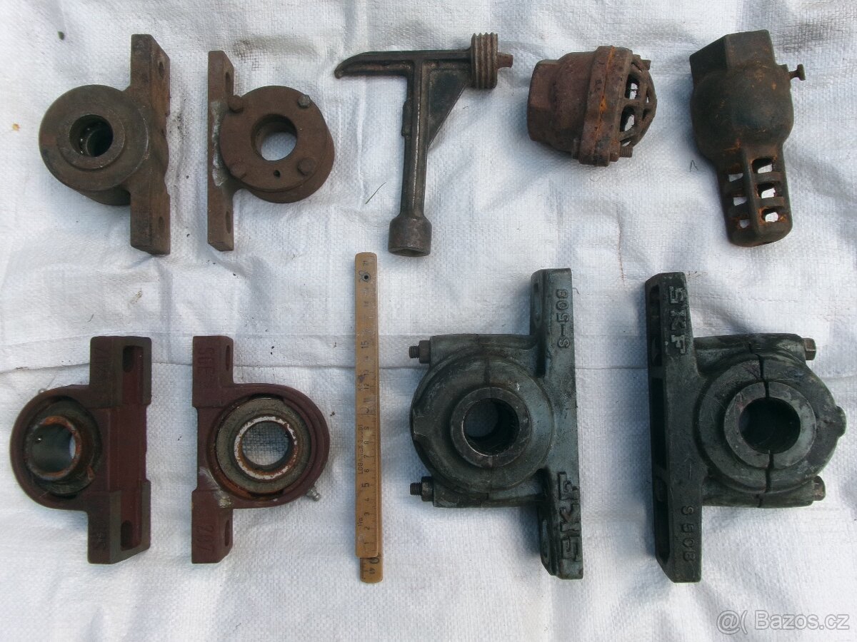 prodám různé hřídele, železné a dřevěné kolečka..... Železné