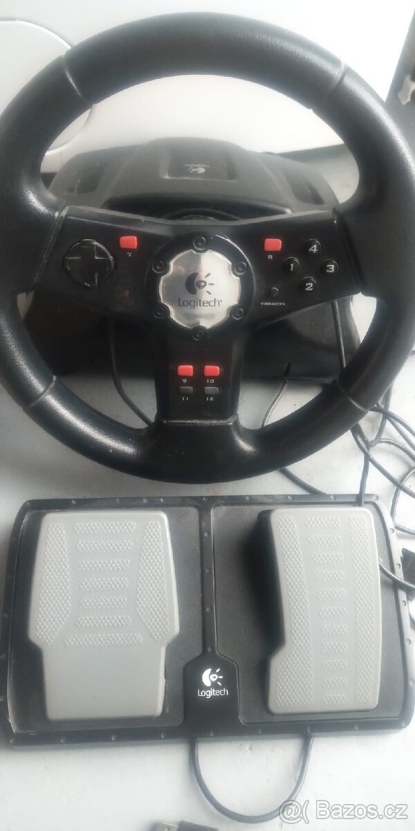 Logitech rally vibration (herní volant s pedály)