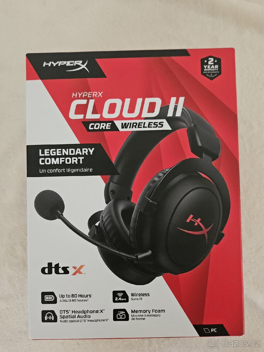 Herni bezdratova sluchatka HyperX Cloud II, zaruka