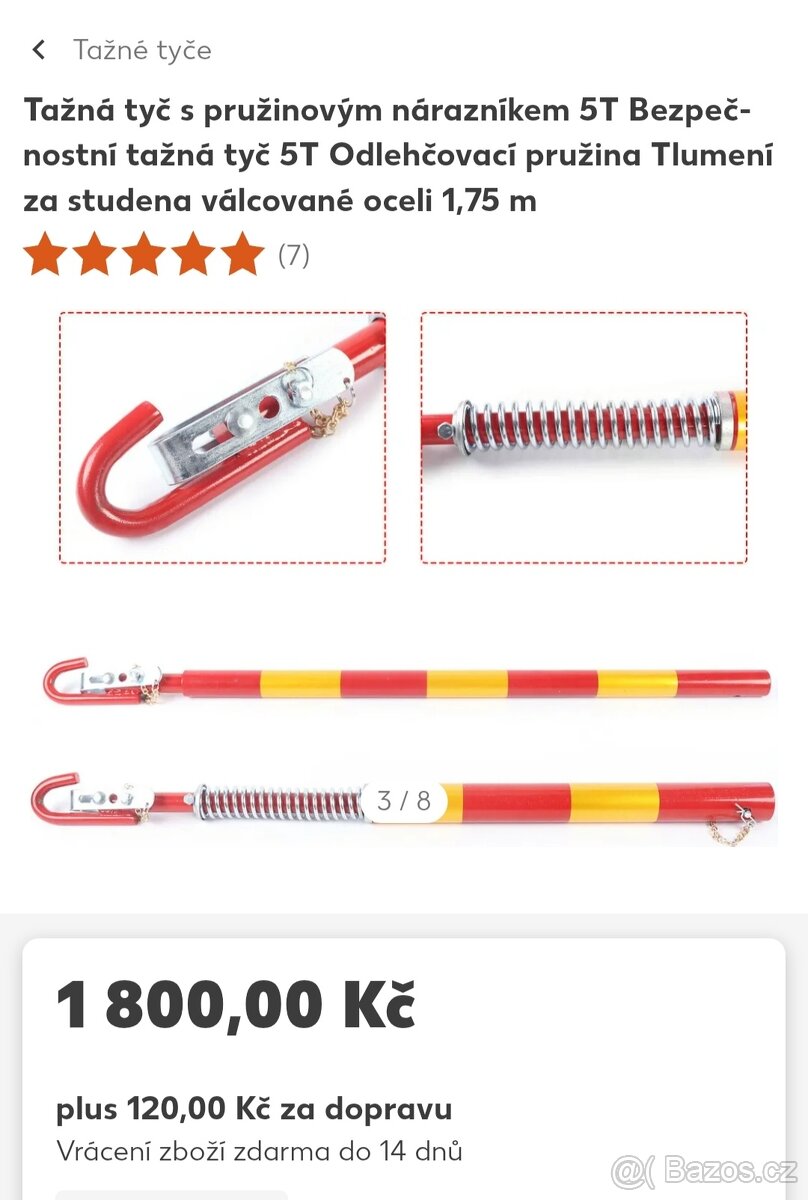 Tažná tyč s pružinou 5T (nová, záruka, PC 1800,-
