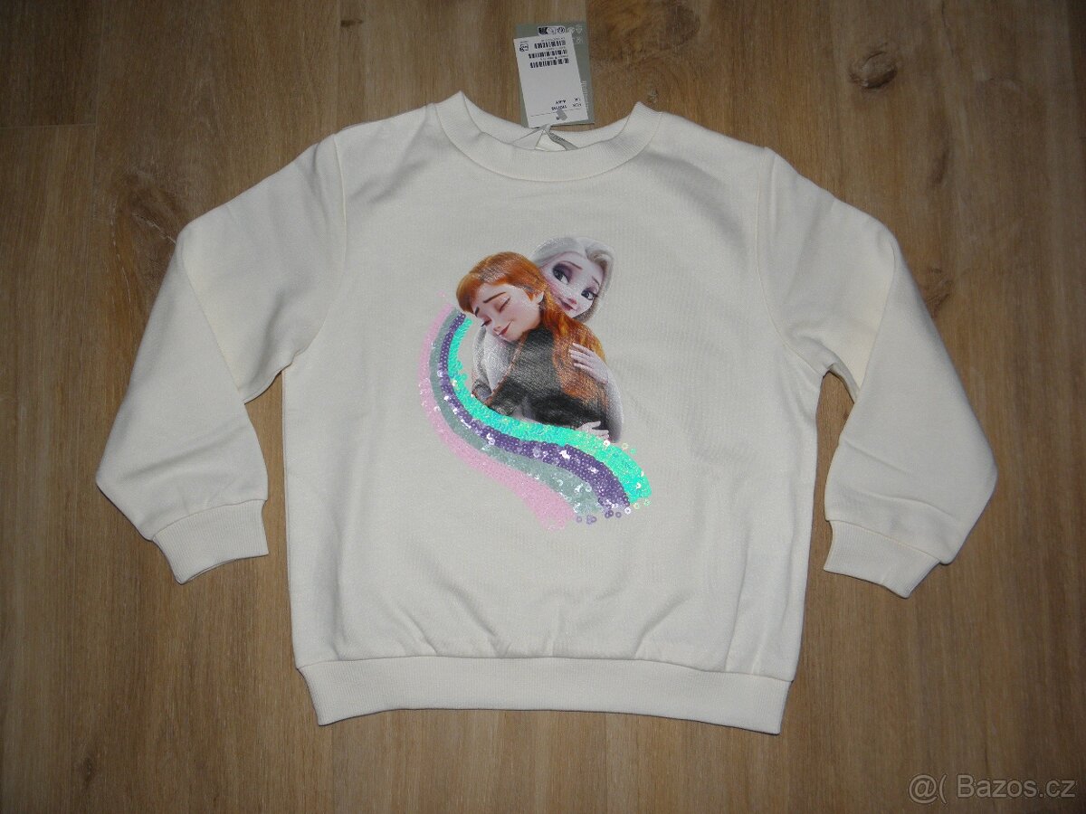 Nová mikina s Elsou a Annou zn. H&M vel.110/116