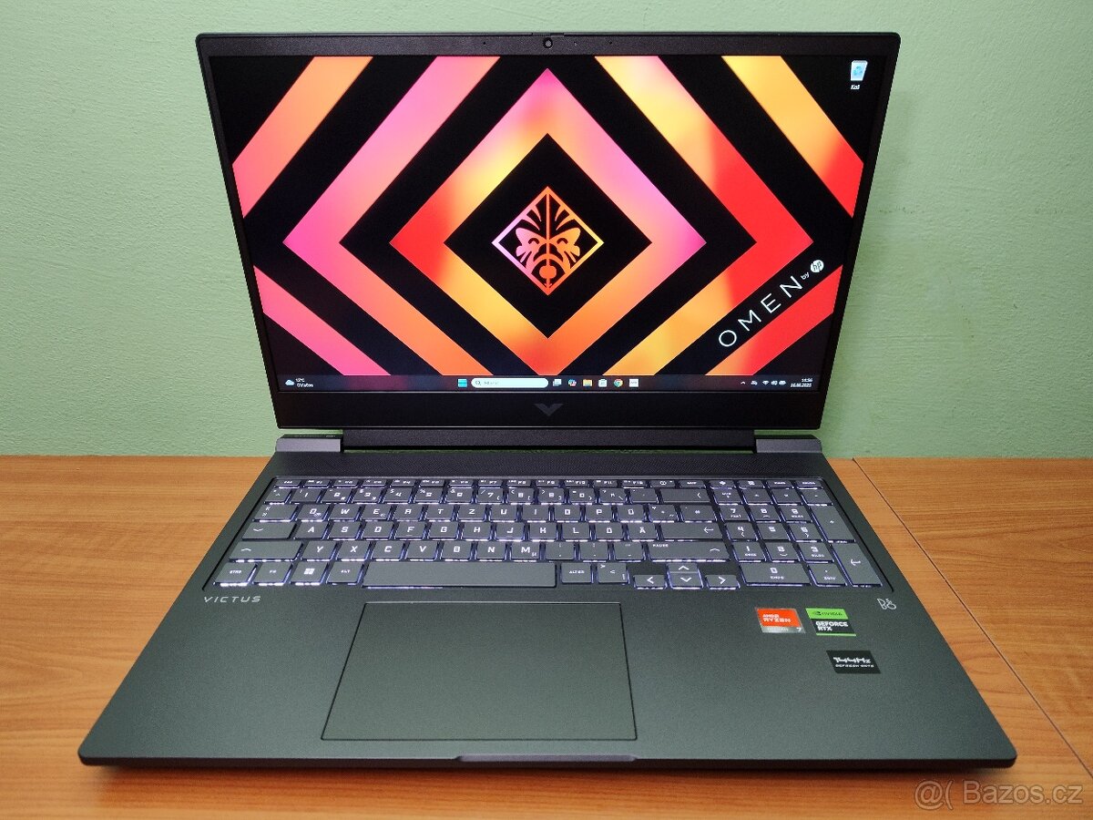 Herní Hp Victus 16,RTX-4060,R7-7840hs,DDR5,PCIe 4.0,RGB.