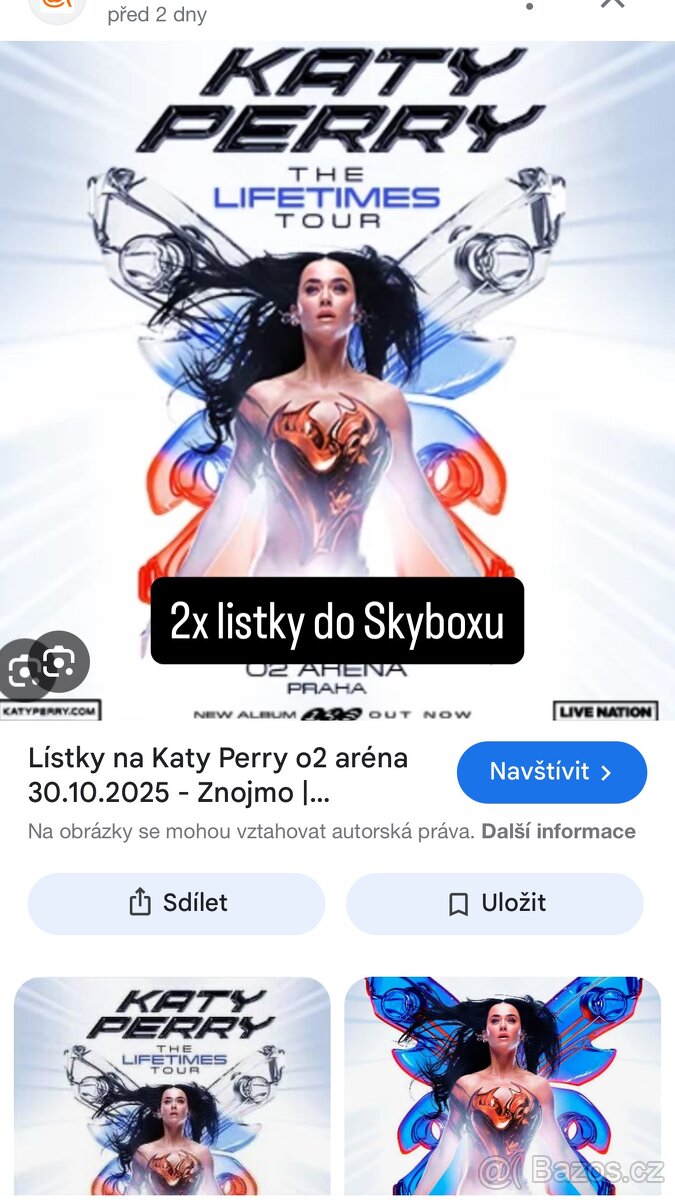 Lístky na Katty Perry do SKYBOXU